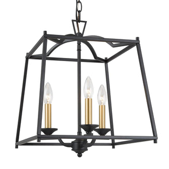 Cemithersia 3-Light 14.5" Minimalist Black Chandelier, Metal Frame