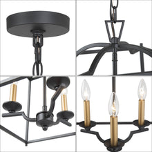 Cemithersia 3-Light 14.5" Minimalist Black Chandelier, Metal Frame