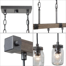 Amthyis 5-Light 25.5-in Wood Farmhouse Linear Kitchen Island Light