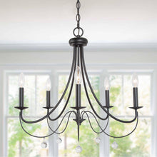 Clement 5-Light 24.5" Modern Black Crystal Chandelier, Candlestick