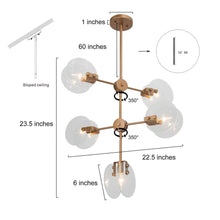 Pennieway 5-Light 22.5" Modern Gold Unique Chandelier