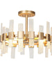 Tethysia 3-Light Small Gold Semi-Flush-Mount Light