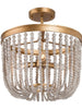 Lanstidiyma 4-Light Small Gold Semi-Flush-Mount Light