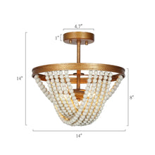 Nymphaea 2-Light Small Gold Semi-Flush-Mount Light