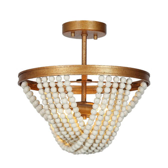 Nymphaea 2-Light Small Gold Semi-Flush-Mount Light