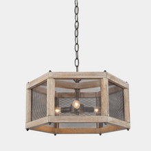 3-Light 18" Wood Chandelier