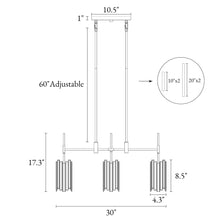 Hemaaolay 5-Light 45-in Black Modern Linear Kitchen Island Light