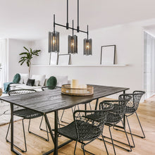 Hemaaolay 5-Light 45-in Black Modern Linear Kitchen Island Light