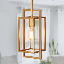 Askrlessi 1-Light 5.5" Gold Modern Geometric Pendant Light Fixtures