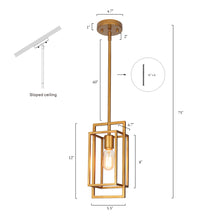 Askrlessi 1-Light 5.5" Gold Modern Geometric Pendant Light Fixtures