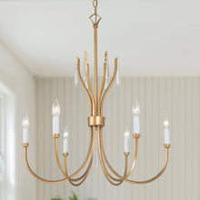 Eclinataric 6-Light 24" Modern Gold Chandelier, Candlestick