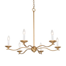 Cemithersia 6-Light 30" Modern Gold Chandelier, Candlestick