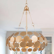 Adonisior 3-Light 20.5" Modern Gold Chandelier, Metal Sheet Drum