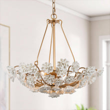 Arianiser 3-Light 20" Modern Art Gold Chandelier, Ceramic Bowl