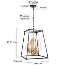 Volutaria 3-Light Small Black Chandelier