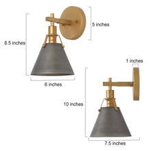 Ives 1-Light Modern Gray and Gold Cone Wall Sconces