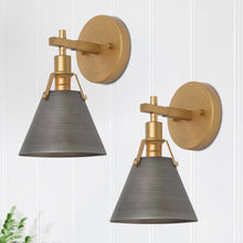 Ives 1-Light Modern Gray Cone Wall Sconces Set of 2