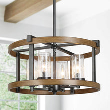 Lratrispimh 4-Light Small Wood Chandelier