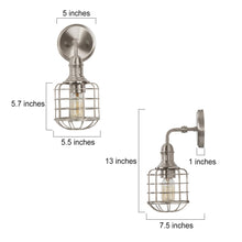 Tomatillo 1-Light Industrial Nickel Cage Wall Sconces