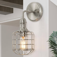 Tomatillo 1-Light Industrial Nickel Cage Wall Sconces