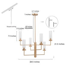 Bloodroot 6-Light 26" Modern Gold Chandelier, Sputnik Candlesticks