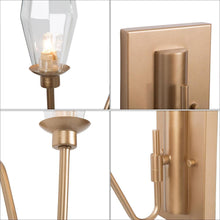 1-Light Modern Gold Wall with Clear Glass Wine Cup Wall Sconces