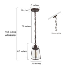 Anasipia 1-Light Mini Brown Industrial Pendant Light Fixtures