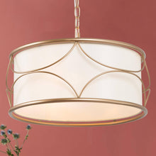 Blissvent 3-Light 17.5" Modern Gold Chandelier, Fabric Drum