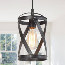 Cinnabari 1-Light 6" Black Industrial Cylinder Pendant Light Fixtures