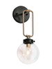 Gary 1-Light Modern Black and Gold Globe Glass Wall Sconces