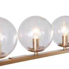 Tyrone 4-Light 30" Modern Globe Glass Gold Chandelier, Rectangle