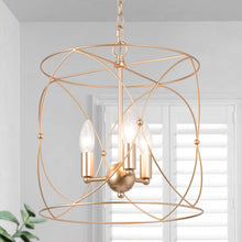 Unelefante 3-Light 13" Modern Minimalist Gold Chandelier, Cylinder