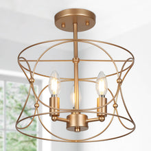 Halimeda 3-Light Small Gold Semi-Flush-Mount Light