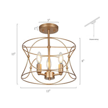 Halimeda 3-Light Small Gold Semi-Flush-Mount Light