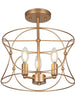 Halimeda 3-Light Small Gold Semi-Flush-Mount Light