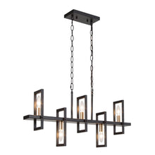 Hengrava 5-Light 32" Modern Black Chandelier, Rectangle Pendant