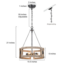 Wordsworth 3-Light Small Wood Chandelier