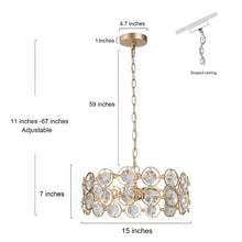 Janncrag 3-Light Small Gold Crystal Chandelier