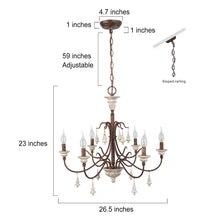 Durian 6-Light Large Wood Chandelier