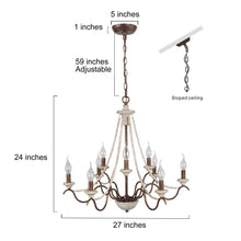 Viola 9-Light Large Wood Chandelier