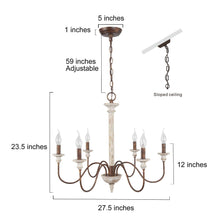 Cauliflower 6-Light Large Wood Chandelier