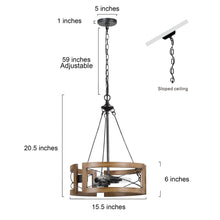 Muffsangh 3-Light Small Wood Chandelier