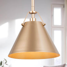 Colbert 1-Light 8" Gold Modern Cone Pendant Light Fixtures