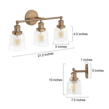 Hengrava 3-Light Gold Vanity Light