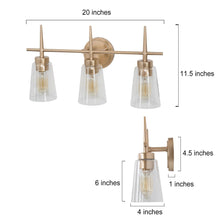 Falkowitz 3-Light Gold Vanity Light