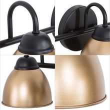 3-Light Black and Gold Vanity Light