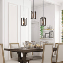 Paeonia 1-Light 6.5" Wood Farmhouse Cylinder Pendant Light Fixtures