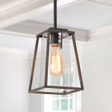 Greononess 1-Light 6" Black Farmhouse Square Pendant Light Fixtures