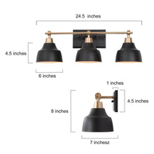 Hyelducc 3-Light Black and Gold Vanity Light