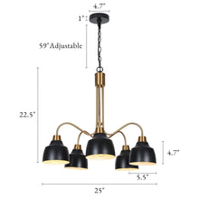 Hyelducc 5-Light Medium Black Chandelier